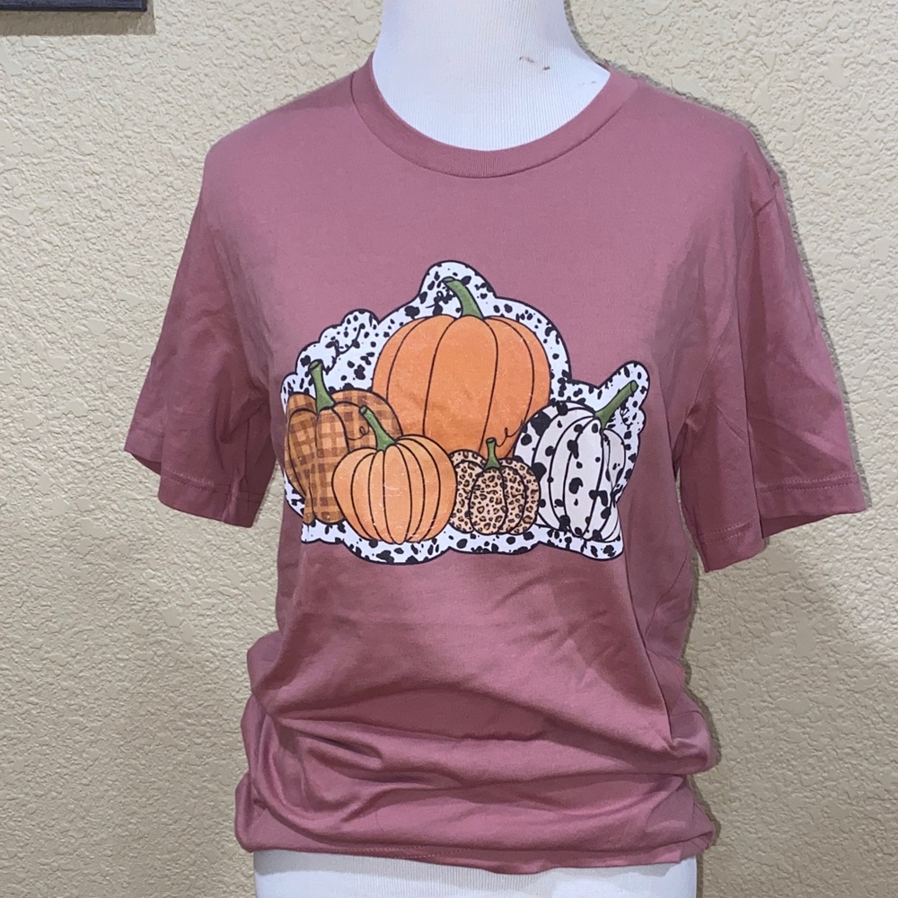Bella Canvas Pumpkin Patch Tee - Pink - Picture 2 of 2